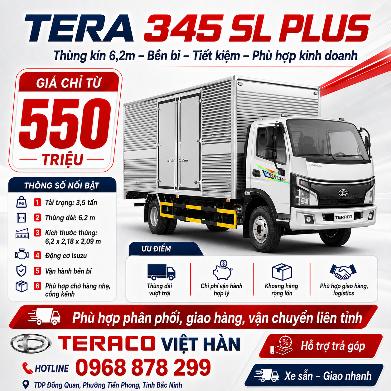Top 5 Lý Do Lựa Chọn Tera 345SL Plus Để Chở Hàng Cồng Kềnh